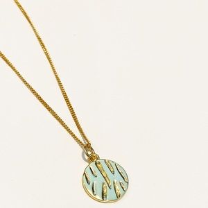 NEW Coin Necklace Sterling Silver + 18kt Gold